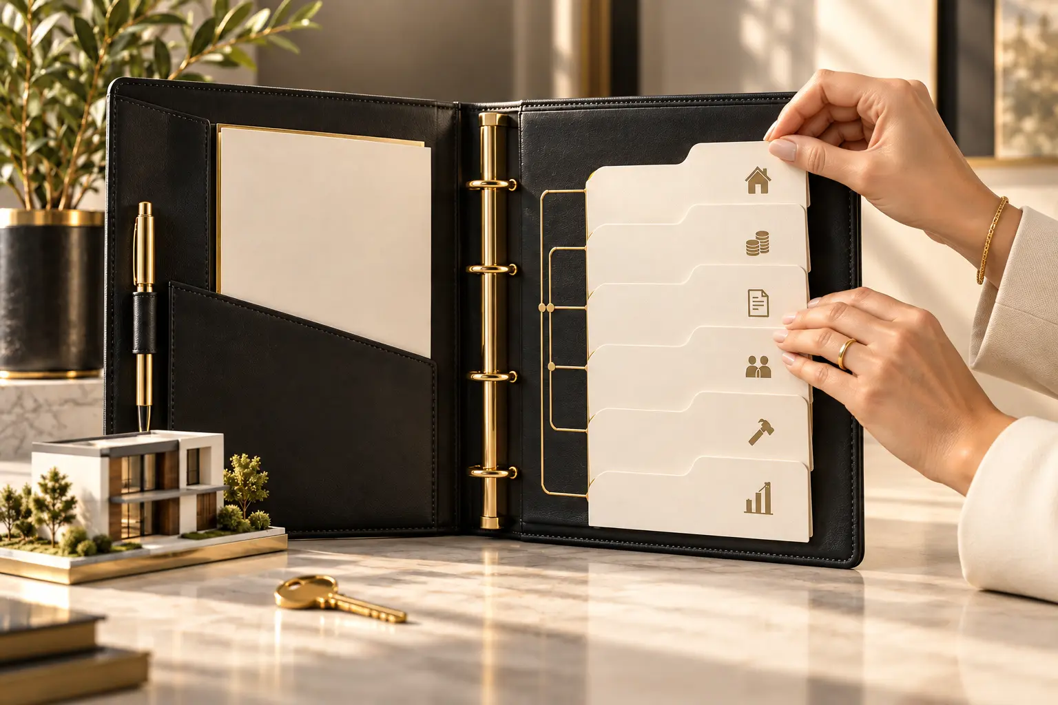 An elegant property bookkeeping portfolio organized into a clear financial system